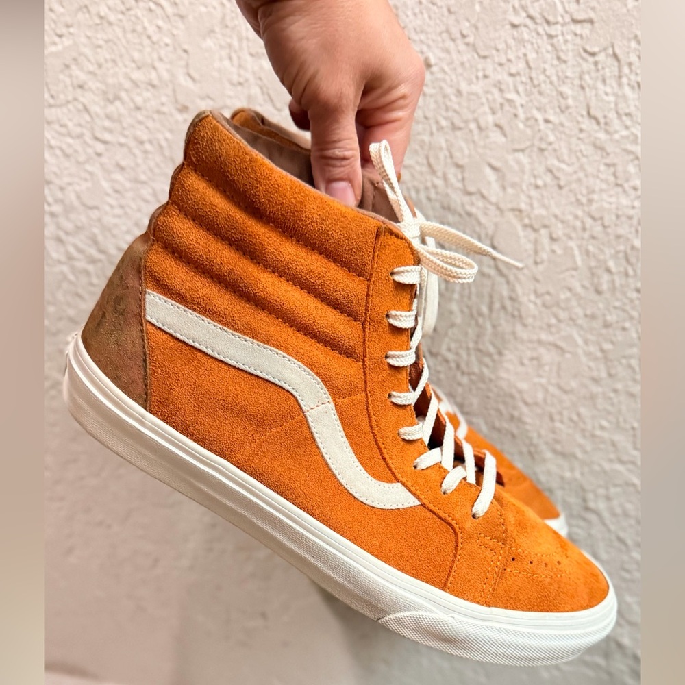 Vans Sk8-Hi 'Desert Sun' Orange White Suede Canvas Men's 10 skate - Picture 2 of 11